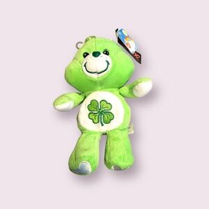NWT 2002 Hot Topic Care Bears Lucky Green Stuffed Animal 8.5"
